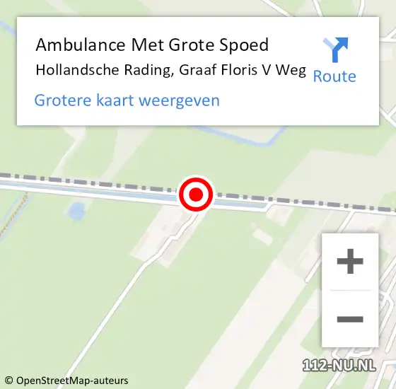 Locatie op kaart van de 112 melding: Ambulance Met Grote Spoed Naar Hollandsche Rading, Graaf Floris V Weg op 5 juli 2016 09:06