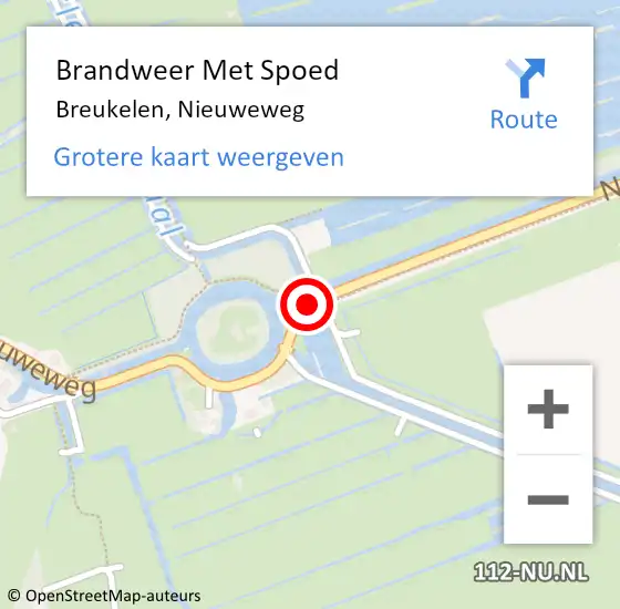 Locatie op kaart van de 112 melding: Brandweer Met Spoed Naar Breukelen, Nieuweweg op 6 juli 2016 21:15