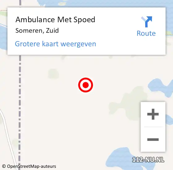 Locatie op kaart van de 112 melding: Ambulance Met Spoed Naar Someren, Zuid op 8 juli 2016 15:05