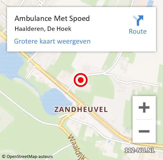 Locatie op kaart van de 112 melding: Ambulance Met Spoed Naar Haalderen, De Hoek op 9 juli 2016 00:35
