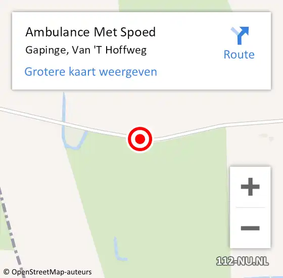 Locatie op kaart van de 112 melding: Ambulance Met Spoed Naar Gapinge, Van 'T Hoffweg op 9 juli 2016 13:59