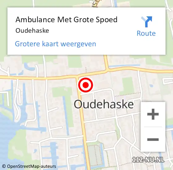 Locatie op kaart van de 112 melding: Ambulance Met Grote Spoed Naar Oudehaske op 9 juli 2016 18:09