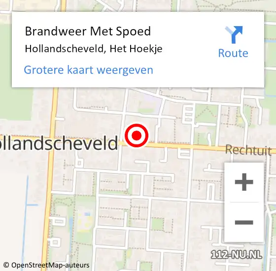 Locatie op kaart van de 112 melding: Brandweer Met Spoed Naar Hollandscheveld, Het Hoekje op 10 juli 2016 01:28