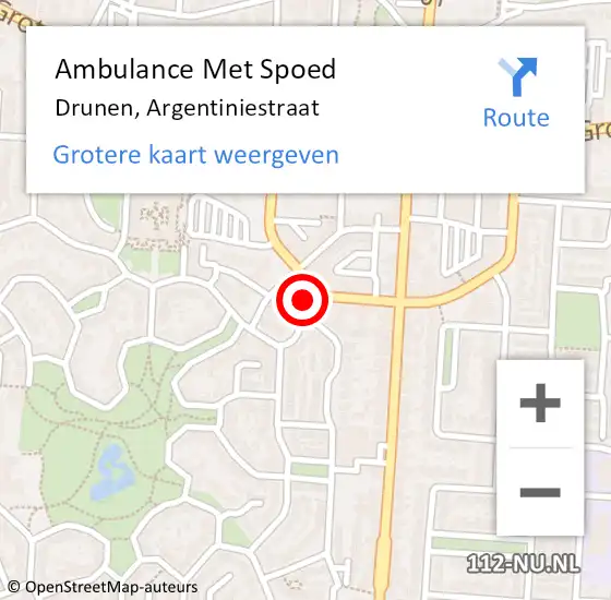 Locatie op kaart van de 112 melding: Ambulance Met Spoed Naar Drunen, Argentiniestraat op 11 juli 2016 06:45