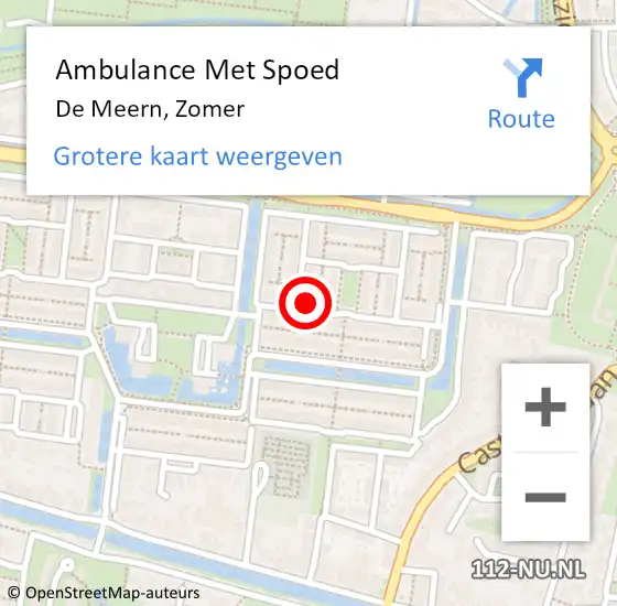 Locatie op kaart van de 112 melding: Ambulance Met Spoed Naar De Meern, Zomer op 11 juli 2016 14:26