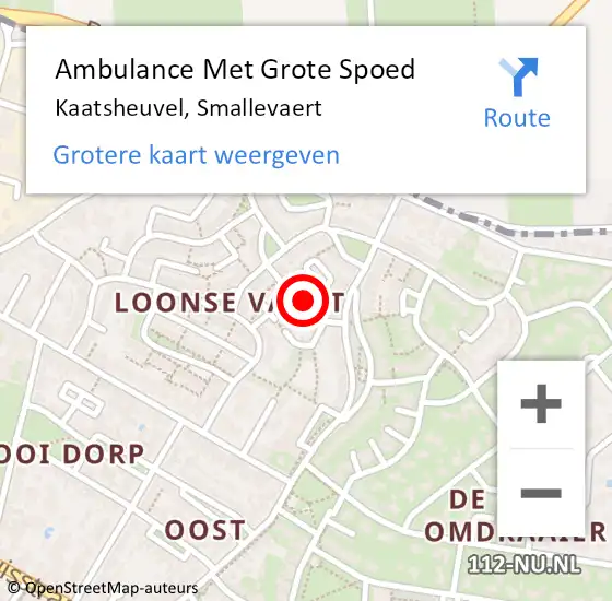 Locatie op kaart van de 112 melding: Ambulance Met Grote Spoed Naar Kaatsheuvel, Smallevaert op 11 juli 2016 18:41
