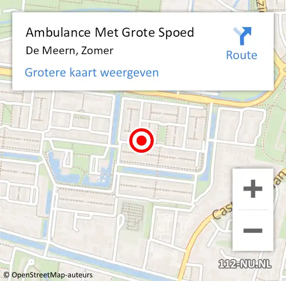 Locatie op kaart van de 112 melding: Ambulance Met Grote Spoed Naar De Meern, Zomer op 11 juli 2016 19:19