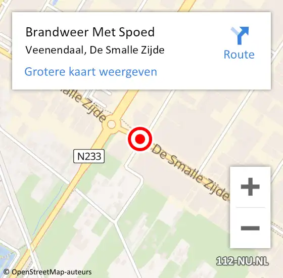 Locatie op kaart van de 112 melding: Brandweer Met Spoed Naar Veenendaal, De Smalle Zijde op 14 juli 2016 04:21