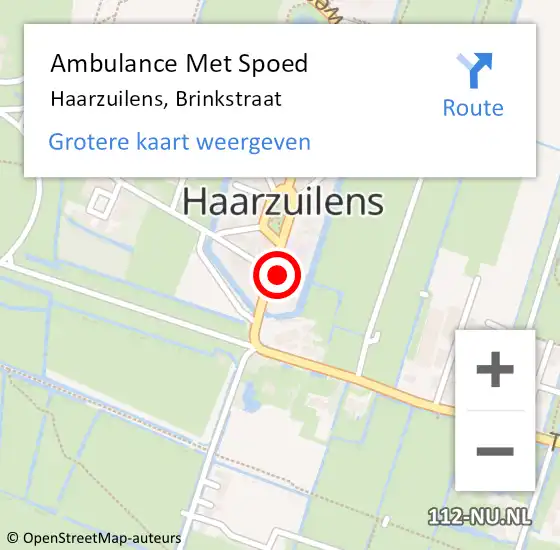 Locatie op kaart van de 112 melding: Ambulance Met Spoed Naar Haarzuilens, Brinkstraat op 14 juli 2016 13:17