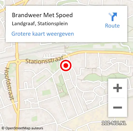 Locatie op kaart van de 112 melding: Brandweer Met Spoed Naar Landgraaf, Stationsplein op 14 juli 2016 22:54