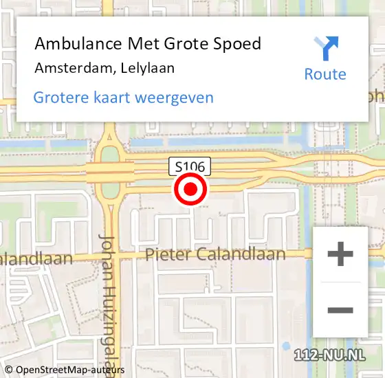 Locatie op kaart van de 112 melding: Ambulance Met Grote Spoed Naar Amsterdam, Lelylaan op 15 juli 2016 07:47