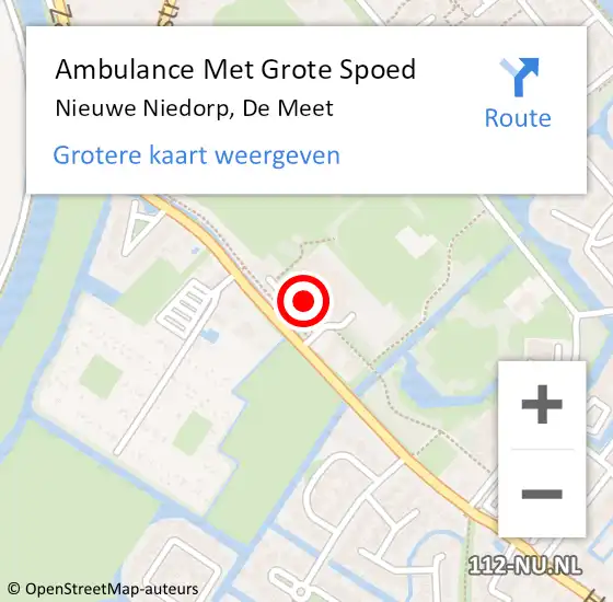 Locatie op kaart van de 112 melding: Ambulance Met Grote Spoed Naar Nieuwe Niedorp, De Meet op 16 juli 2016 14:56
