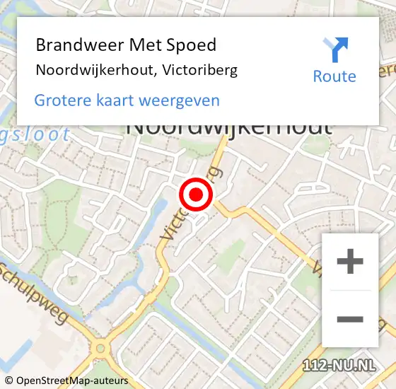 Locatie op kaart van de 112 melding: Brandweer Met Spoed Naar Noordwijkerhout, Victoriberg op 16 juli 2016 15:18