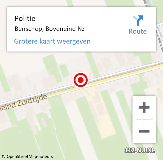 Locatie op kaart van de 112 melding: Politie Benschop, Boveneind Nz op 16 juli 2016 17:37
