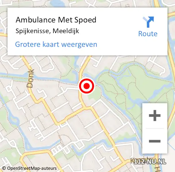 Locatie op kaart van de 112 melding: Ambulance Met Spoed Naar Spijkenisse, Meeldijk op 19 juli 2016 15:56