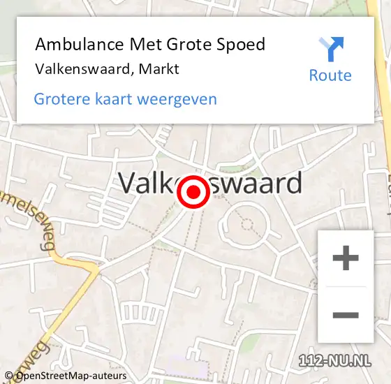Locatie op kaart van de 112 melding: Ambulance Met Grote Spoed Naar Valkenswaard, Markt op 19 juli 2016 22:34