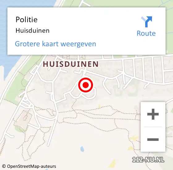 Locatie op kaart van de 112 melding: Politie Huisduinen op 22 juli 2016 15:24