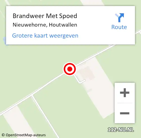 Locatie op kaart van de 112 melding: Brandweer Met Spoed Naar Nieuwehorne, Houtwallen op 23 juli 2016 16:16