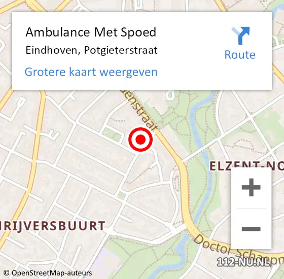 Locatie op kaart van de 112 melding: Ambulance Met Spoed Naar Eindhoven, Potgieterstraat op 24 juli 2016 03:01