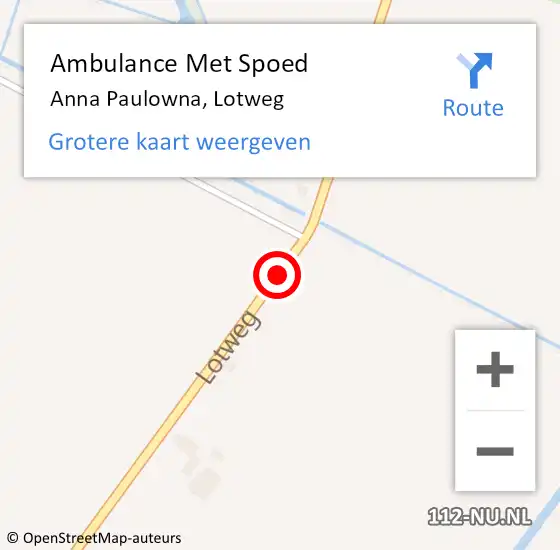 Locatie op kaart van de 112 melding: Ambulance Met Spoed Naar Anna Paulowna, Lotweg op 24 juli 2016 11:20