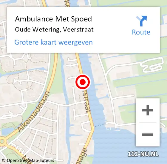 Locatie op kaart van de 112 melding: Ambulance Met Spoed Naar Oude Wetering, Veerstraat op 24 juli 2016 13:21
