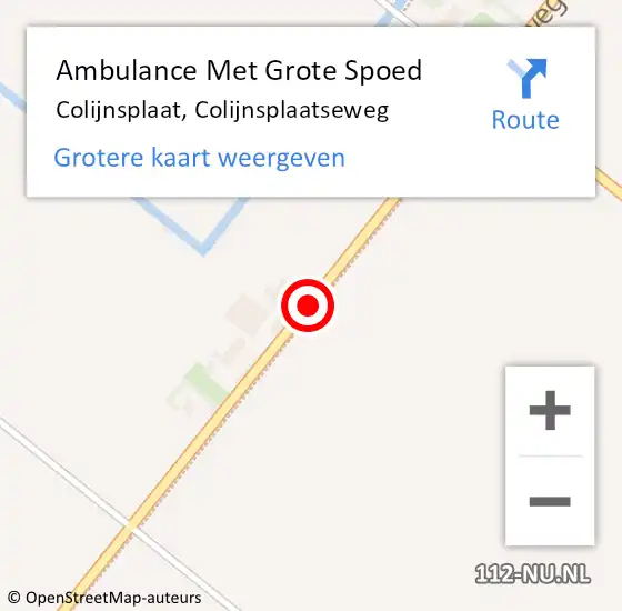 Locatie op kaart van de 112 melding: Ambulance Met Grote Spoed Naar Colijnsplaat, Colijnsplaatseweg op 24 juli 2016 22:37
