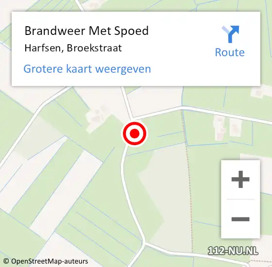 Locatie op kaart van de 112 melding: Brandweer Met Spoed Naar Harfsen, Broekstraat op 25 juli 2016 09:00