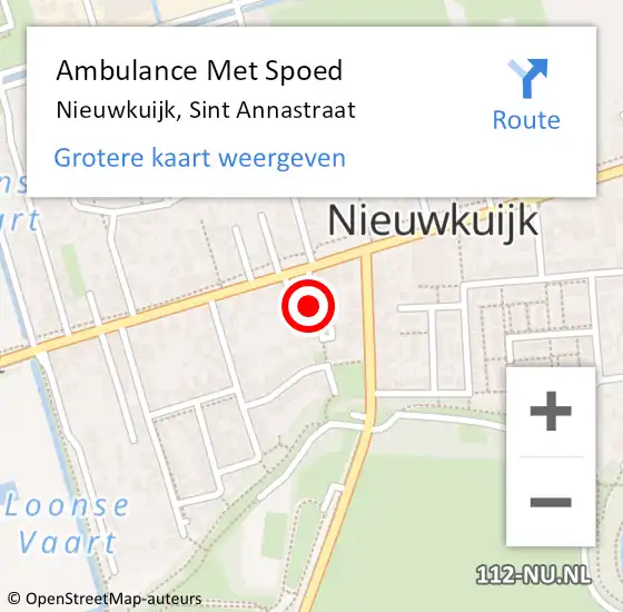 Locatie op kaart van de 112 melding: Ambulance Met Spoed Naar Nieuwkuijk, Sint Annastraat op 25 juli 2016 11:32