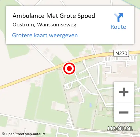 Locatie op kaart van de 112 melding: Ambulance Met Grote Spoed Naar Oostrum, Wanssumseweg op 25 juli 2016 20:50