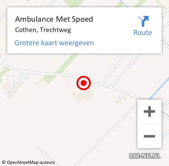 Locatie op kaart van de 112 melding: Ambulance Met Spoed Naar Cothen, Trechtweg op 25 juli 2016 22:39