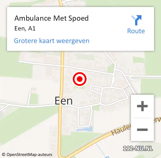 Locatie op kaart van de 112 melding: Ambulance Met Spoed Naar Een, A1 op 26 juli 2016 18:28
