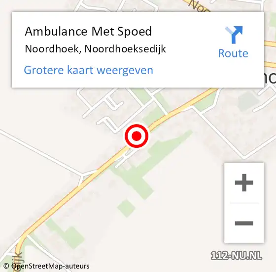 Locatie op kaart van de 112 melding: Ambulance Met Spoed Naar Noordhoek, Noordhoeksedijk op 27 juli 2016 07:23