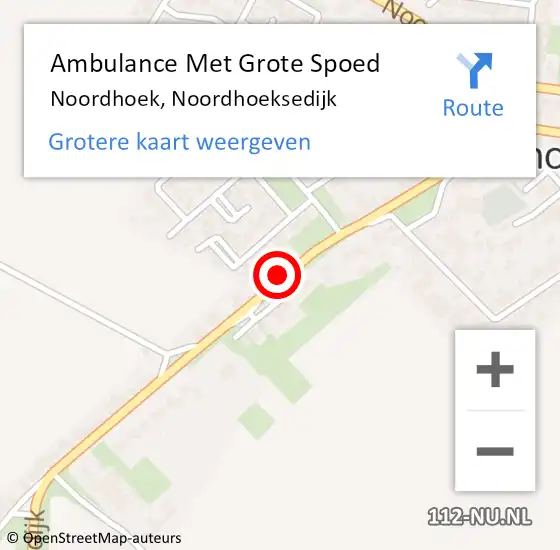 Locatie op kaart van de 112 melding: Ambulance Met Grote Spoed Naar Noordhoek, Noordhoeksedijk op 27 juli 2016 07:27