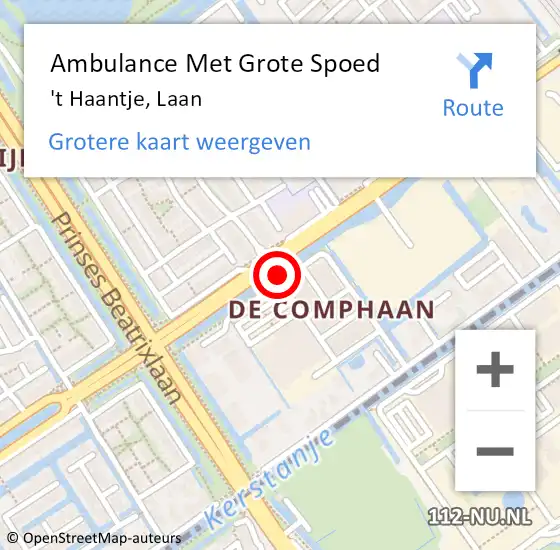 Locatie op kaart van de 112 melding: Ambulance Met Grote Spoed Naar 't Haantje, Laan op 27 juli 2016 20:10