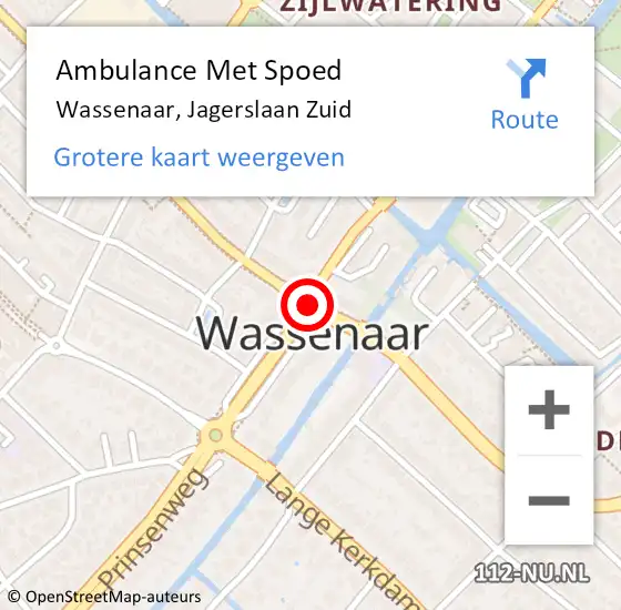 Locatie op kaart van de 112 melding: Ambulance Met Spoed Naar Wassenaar, Sbn Doormanlaan op 28 juli 2016 00:18
