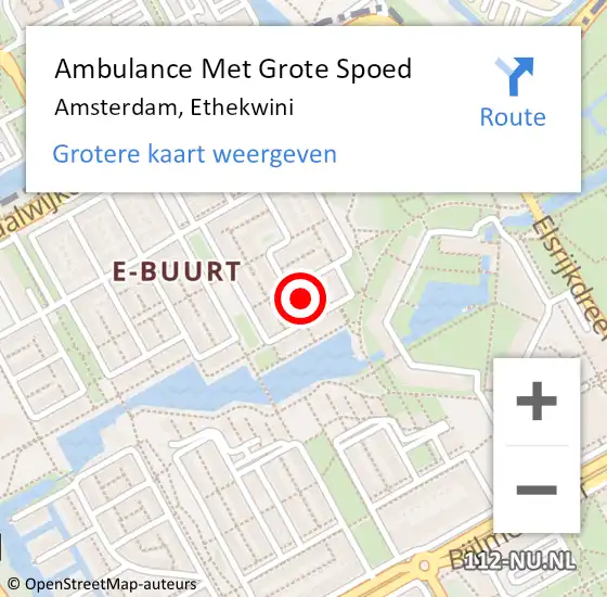 Locatie op kaart van de 112 melding: Ambulance Met Grote Spoed Naar Amsterdam, Ethekwini op 28 juli 2016 14:30