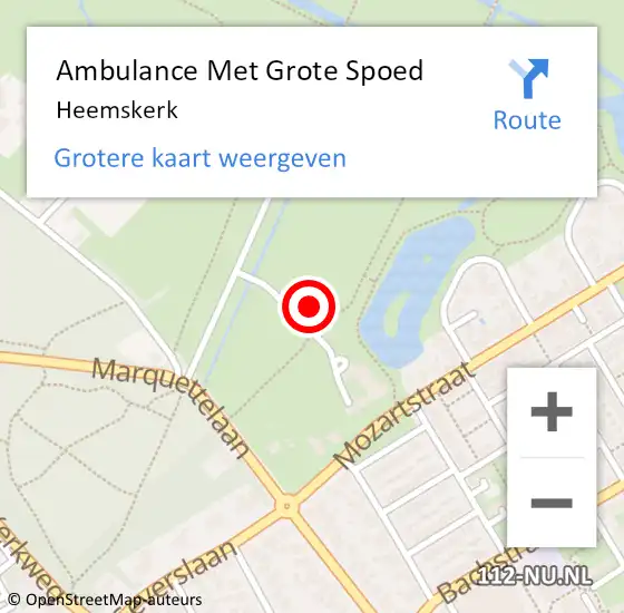 Locatie op kaart van de 112 melding: Ambulance Met Grote Spoed Naar Heemskerk op 28 juli 2016 16:04
