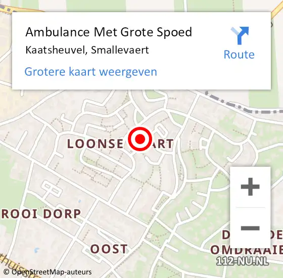 Locatie op kaart van de 112 melding: Ambulance Met Grote Spoed Naar Kaatsheuvel, Smallevaert op 28 juli 2016 18:10