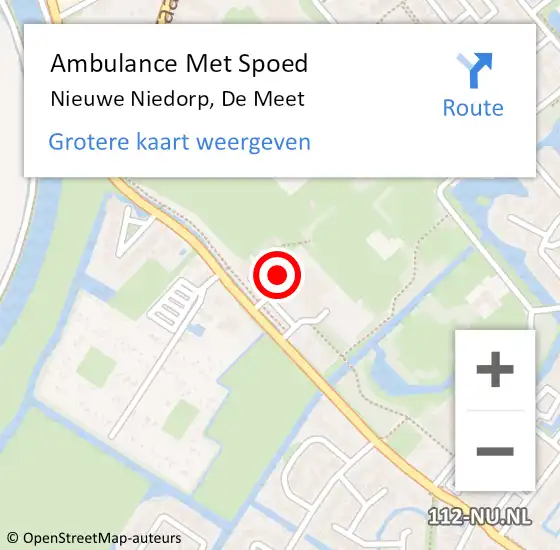 Locatie op kaart van de 112 melding: Ambulance Met Spoed Naar Nieuwe Niedorp, De Meet op 28 juli 2016 20:51
