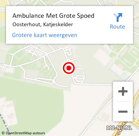 Locatie op kaart van de 112 melding: Ambulance Met Grote Spoed Naar Oosterhout, Katjeskelder op 28 juli 2016 23:16