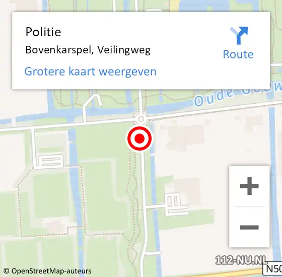 Locatie op kaart van de 112 melding: Politie Bovenkarspel, Veilingweg op 29 juli 2016 00:51