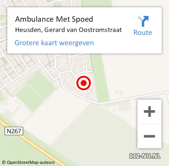 Locatie op kaart van de 112 melding: Ambulance Met Spoed Naar Heusden, Gerard van Oostromstraat op 29 juli 2016 01:48