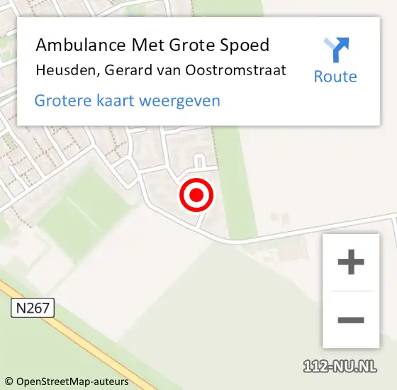 Locatie op kaart van de 112 melding: Ambulance Met Grote Spoed Naar Heusden, Gerard van Oostromstraat op 29 juli 2016 01:57