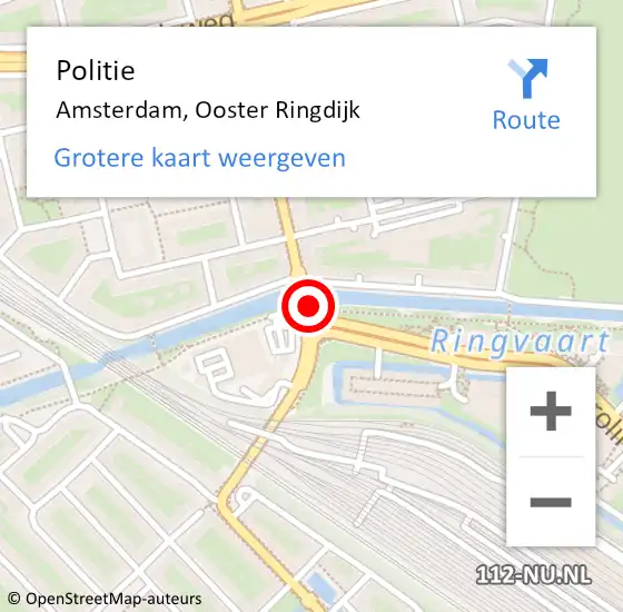 Locatie op kaart van de 112 melding: Politie Amsterdam, Ooster Ringdijk op 30 juli 2016 12:27