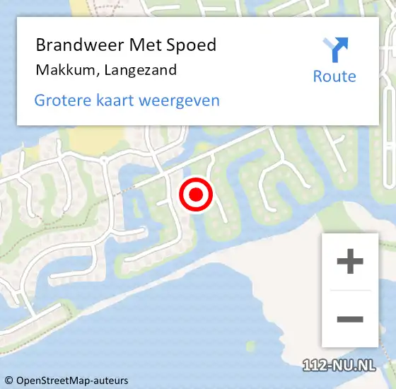 Locatie op kaart van de 112 melding: Brandweer Met Spoed Naar Makkum, Langezand op 30 juli 2016 23:30