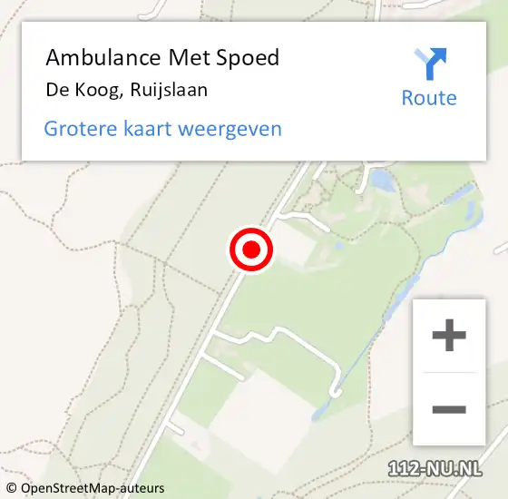 Locatie op kaart van de 112 melding: Ambulance Met Spoed Naar De Koog, Ruijslaan op 31 juli 2016 15:24