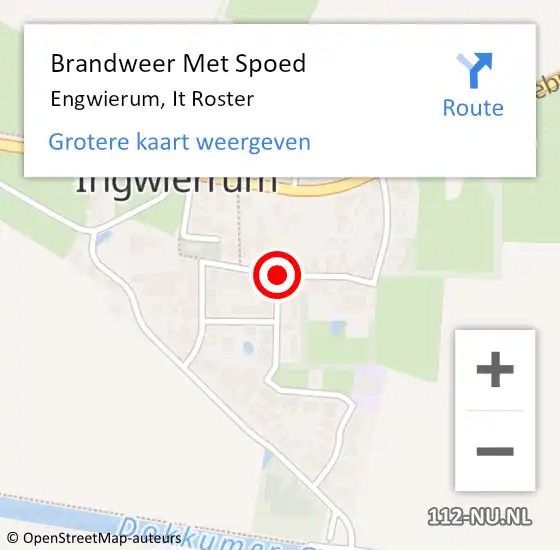 Locatie op kaart van de 112 melding: Brandweer Met Spoed Naar Engwierum, It Roster op 31 juli 2016 22:27