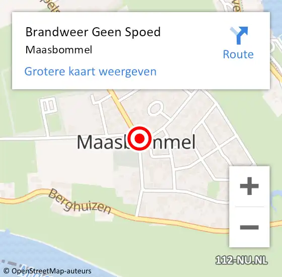 Locatie op kaart van de 112 melding: Brandweer Geen Spoed Naar Maasbommel op 2 augustus 2016 09:43