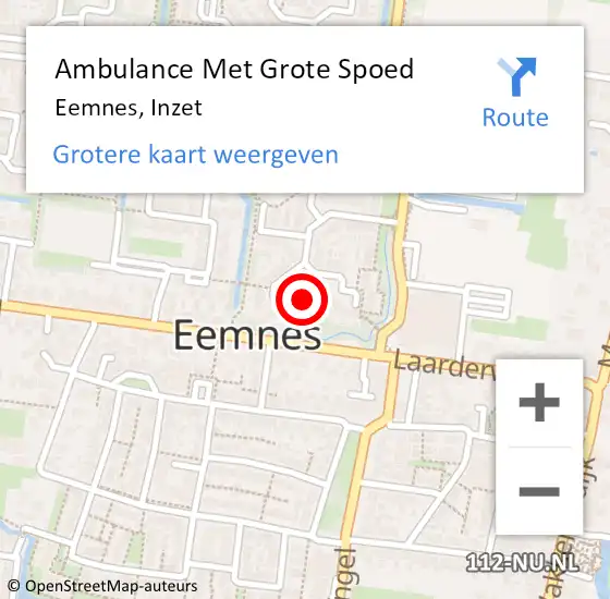 Locatie op kaart van de 112 melding: Ambulance Met Grote Spoed Naar Eemnes, Inzet op 2 augustus 2016 13:13