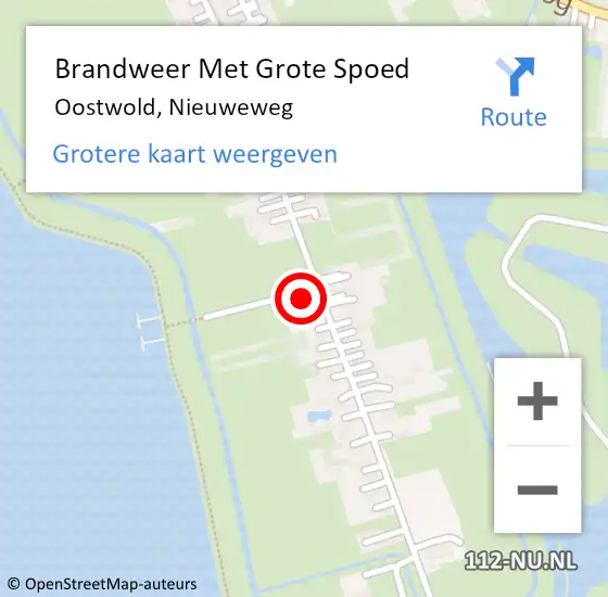 Locatie op kaart van de 112 melding: Brandweer Met Grote Spoed Naar Oostwold, Nieuweweg op 3 augustus 2016 19:21